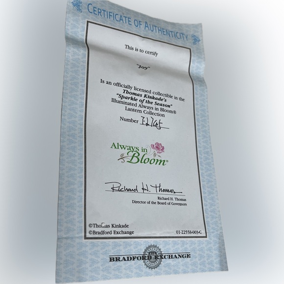 Bradford Exchange “Joy” Holiday Light up Detailed Holiday Lantern - Picture 12 of 13